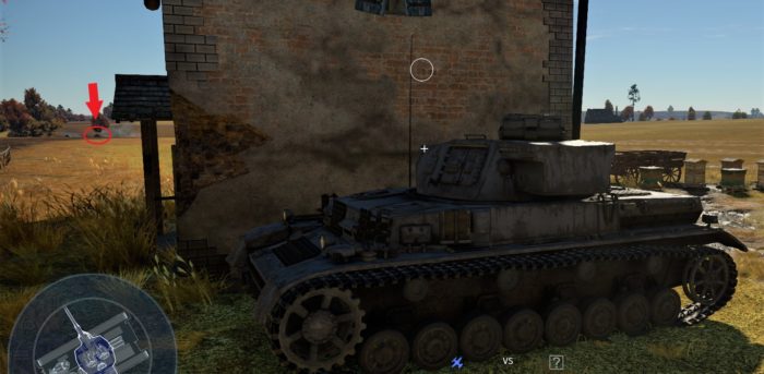 隠れながら索敵をしている画像